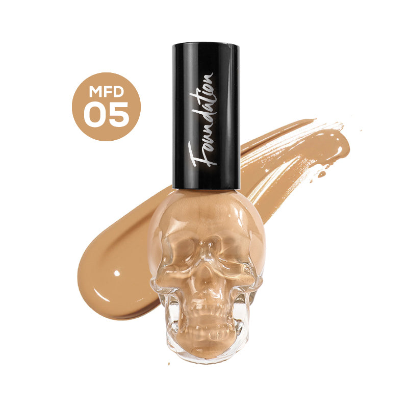 Gothic Elegance, Long-lasting Matte Foundation in Skull-Shaped Glass Bottle, VP20