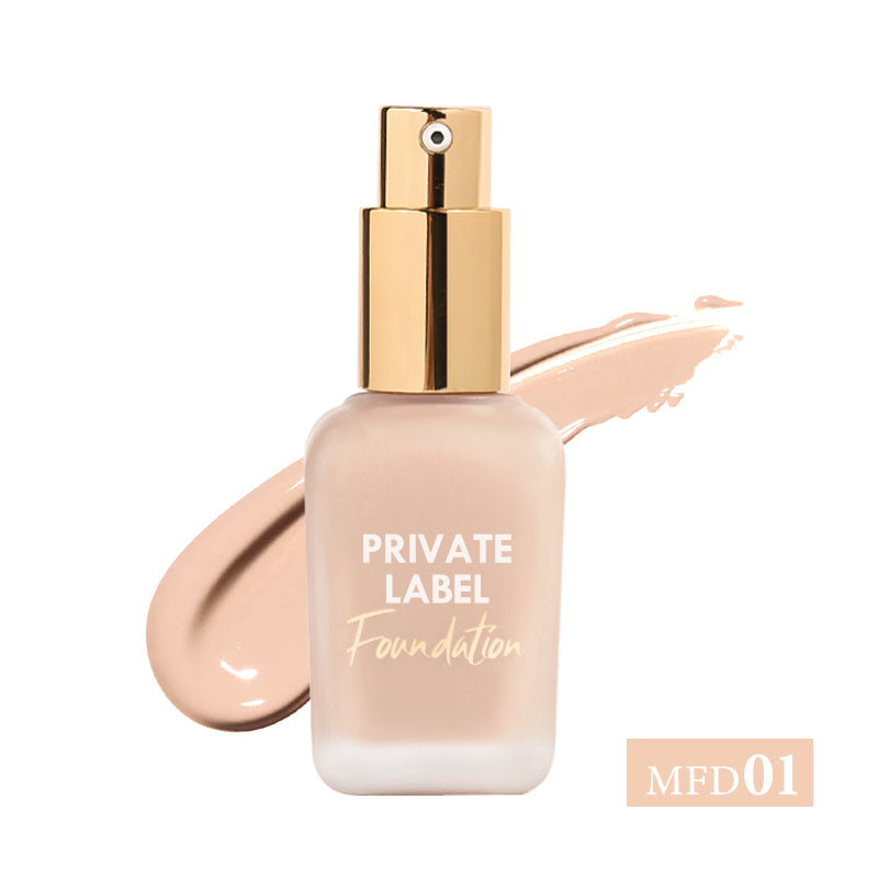 Exquisite Foundation Fluid in Luxurious Frosted Glass Bottle with Gold Lid, VP12