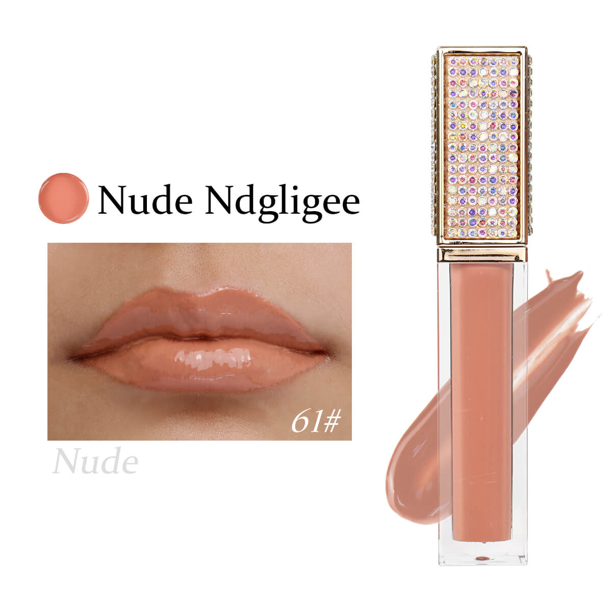 Shinestone Cap Glitter Lip Gloss, P188