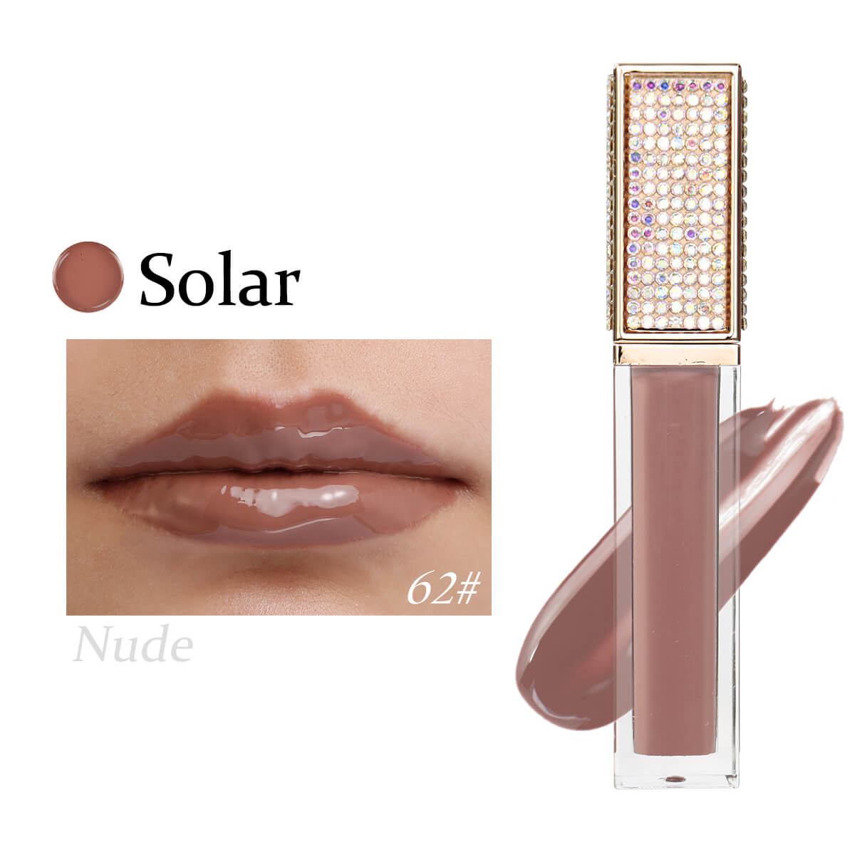 Shinestone Cap Glitter Lip Gloss, P188